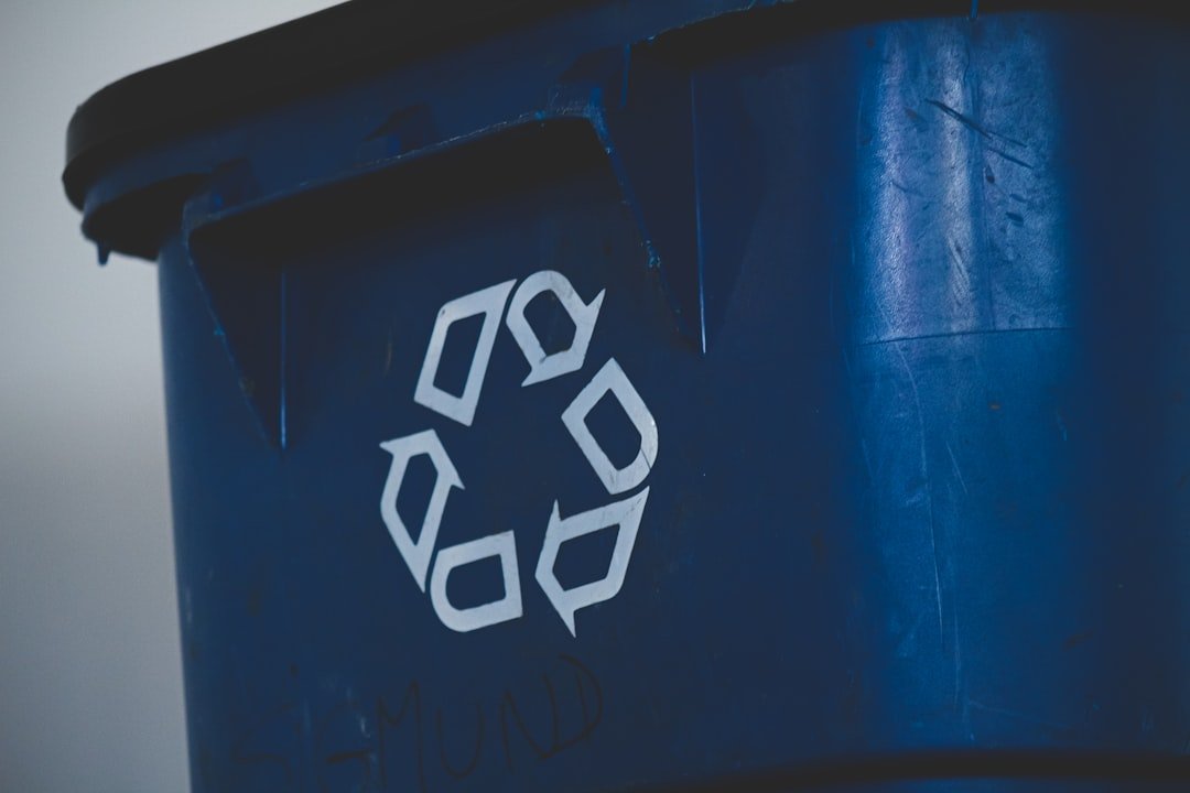 A recycling bin representing battery core-exchange and recycling programs