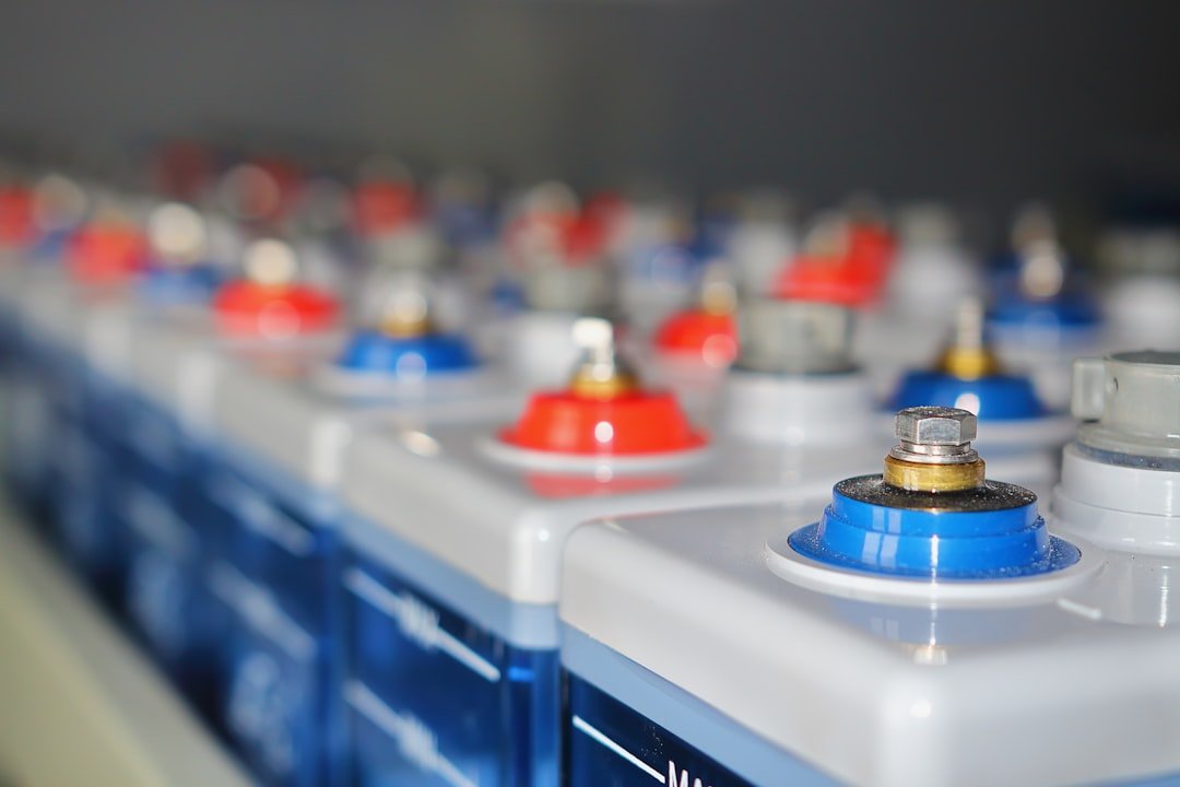 A row of batteries