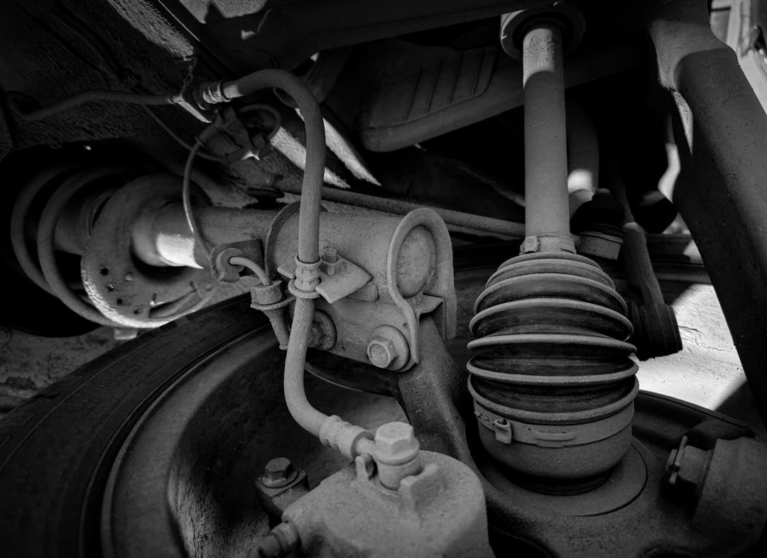 A CV axle boot visible underneath a vehicle