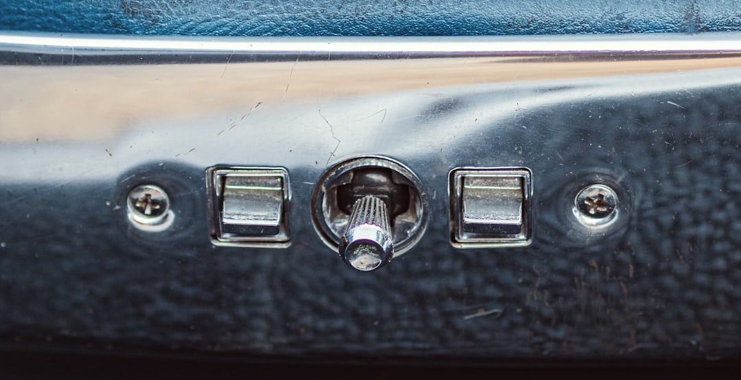 A vintage car door lock mechanism