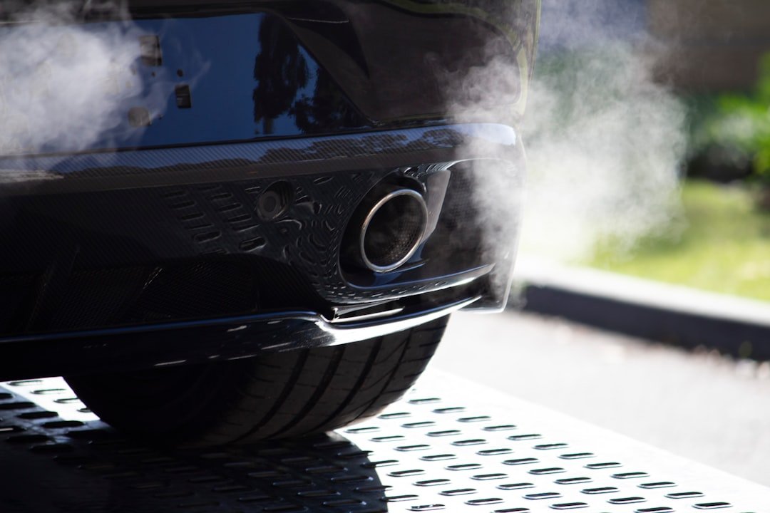Exhaust visible from a vehicle's tailpipe