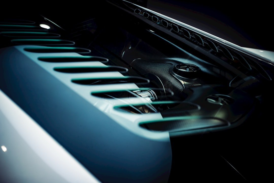A stylized engine bay closeup