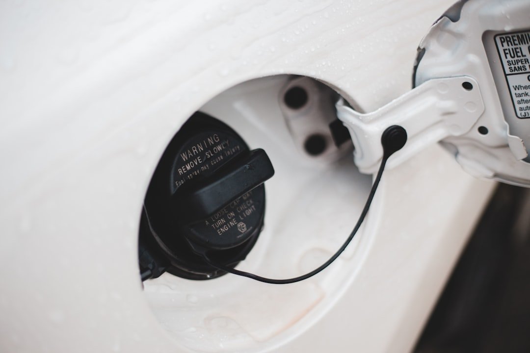 A car fuel cap closeup