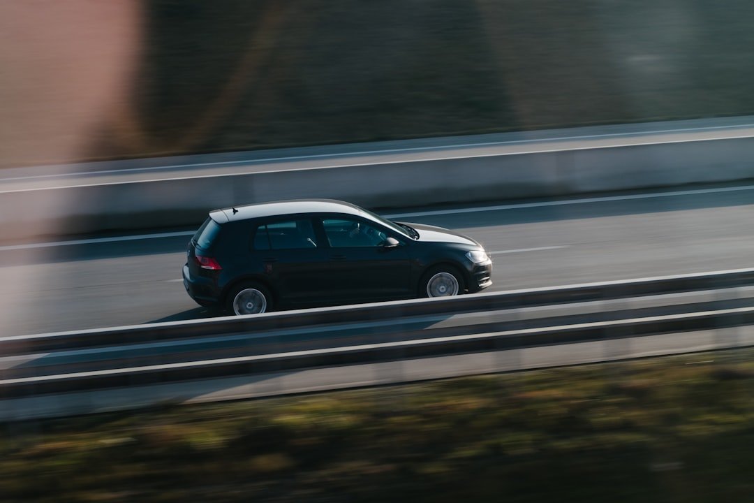 A vehicle driving on the road
