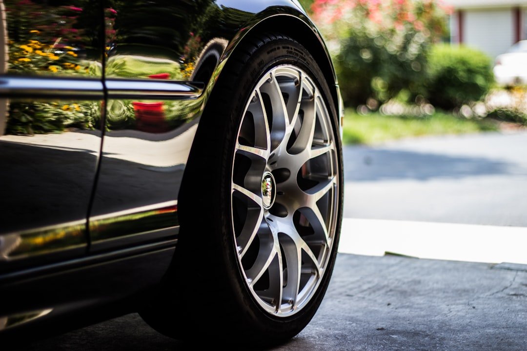 A vehicle's wheel well closeup