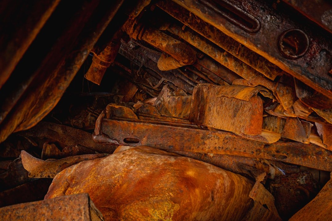 Rust and corrosion on a vehicle's underbody frame