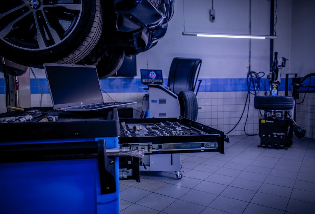 Wheel alignment equipment in a shop