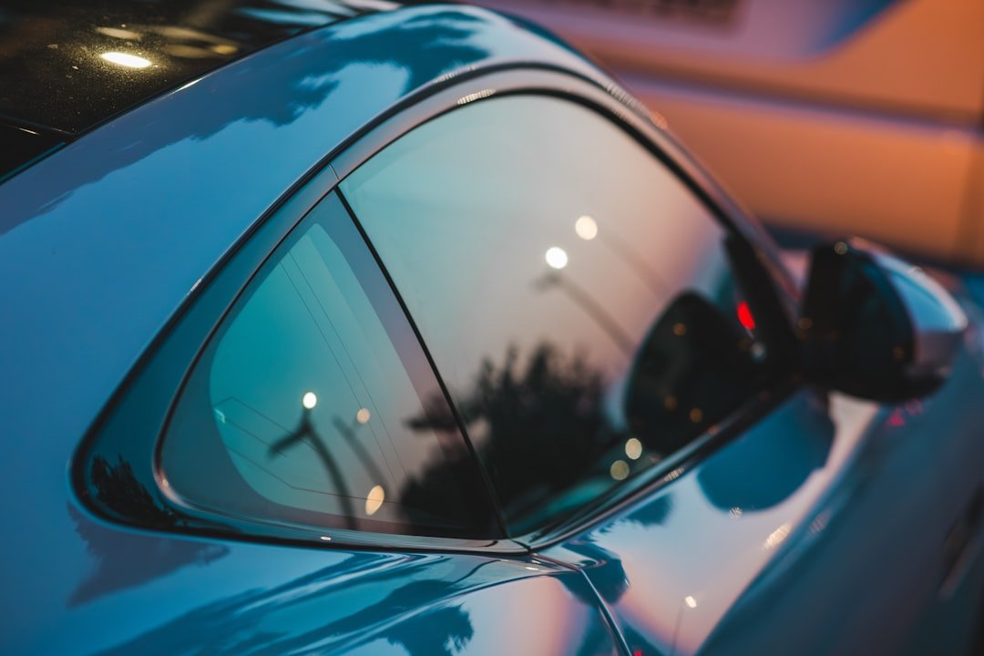 A car window and side mirror closeup