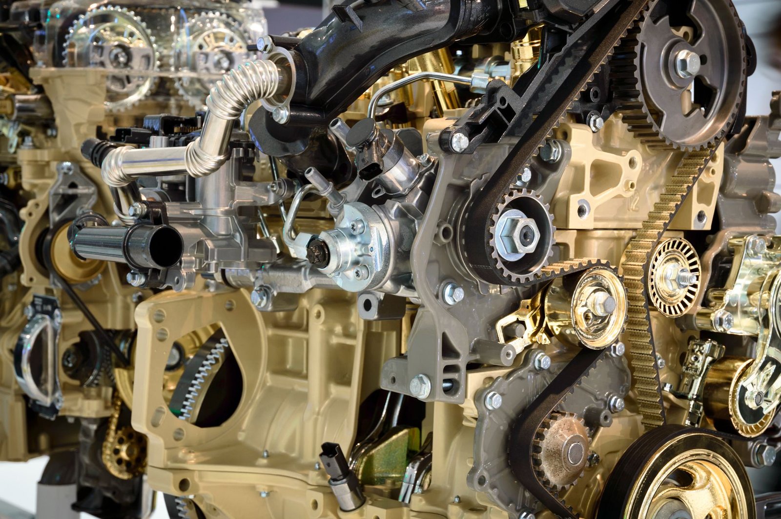 An engine cutaway display