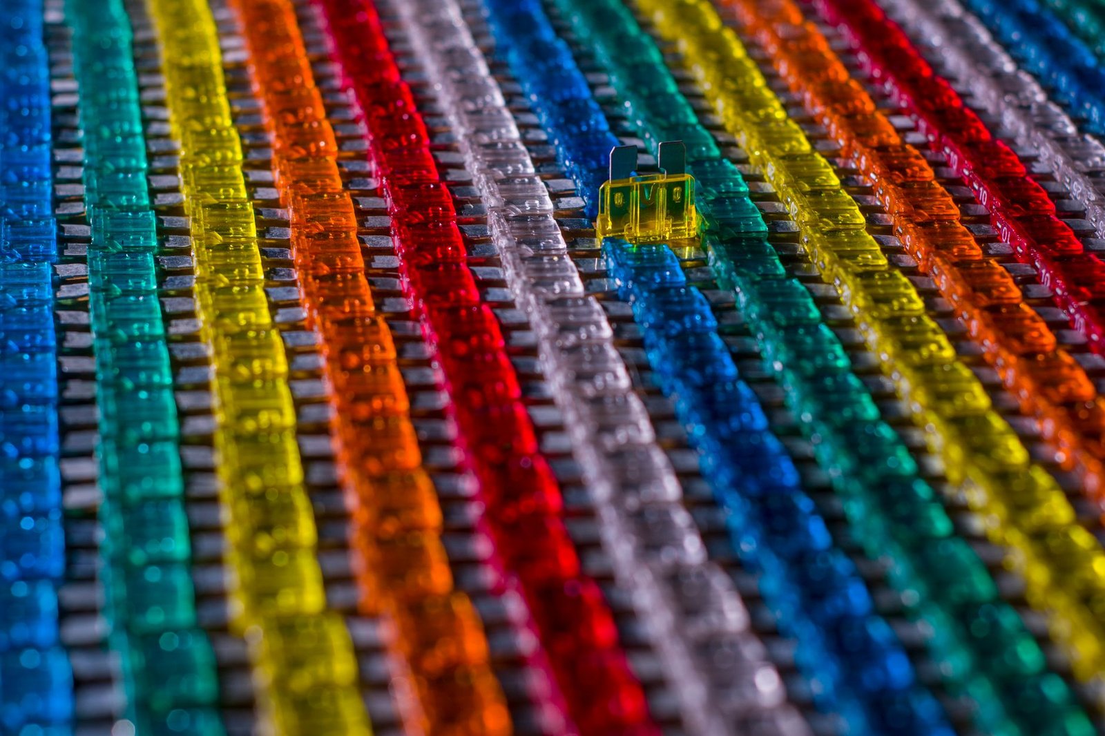 An array of automotive fuses