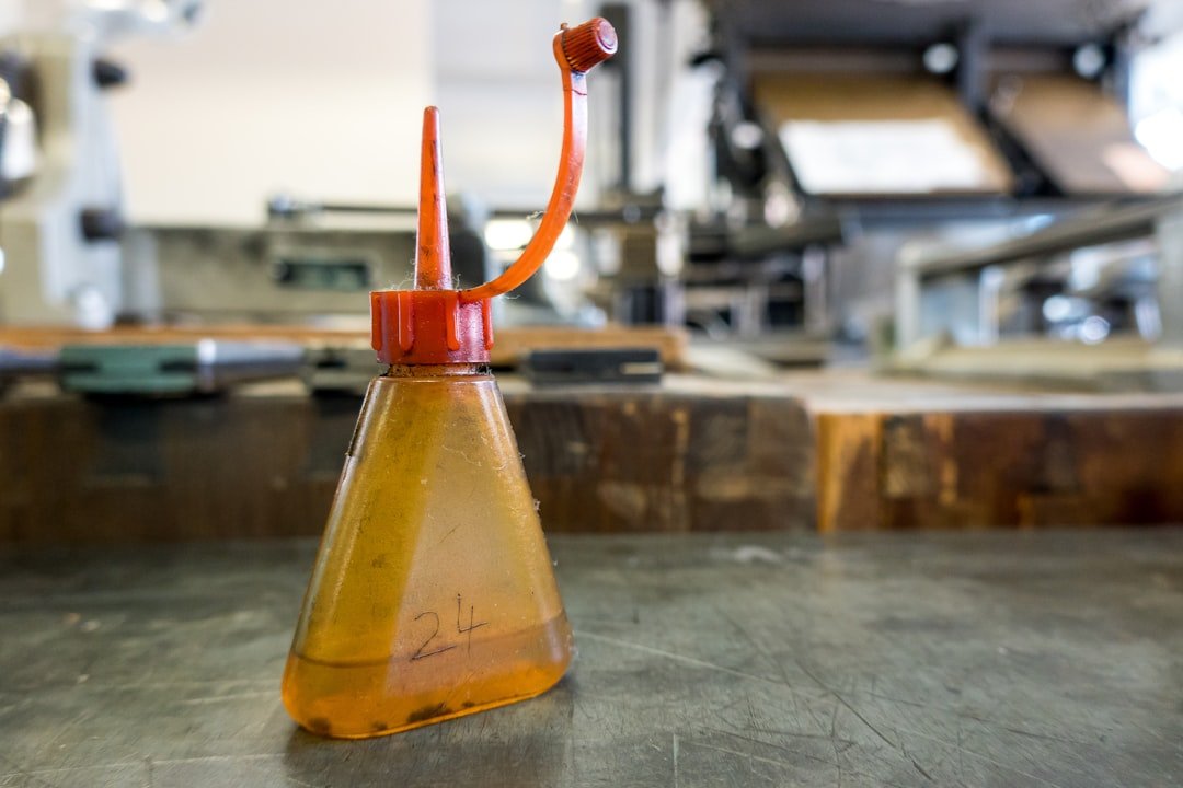 A gear oil bottle