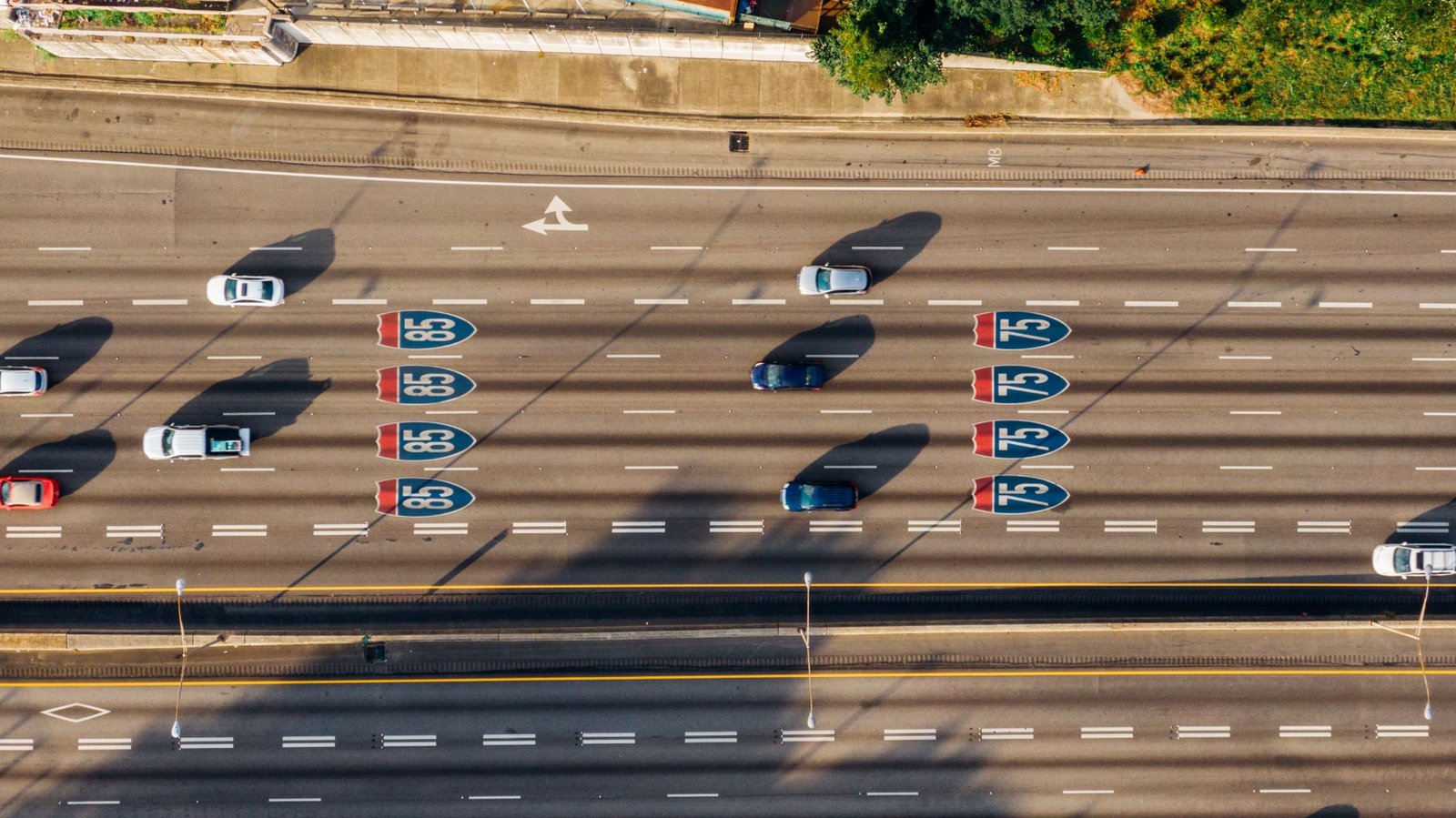 Cars driving on a highway