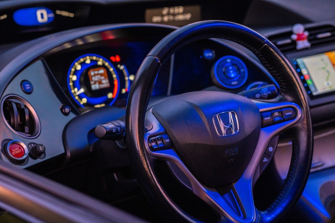 The interior dashboard of a Honda vehicle