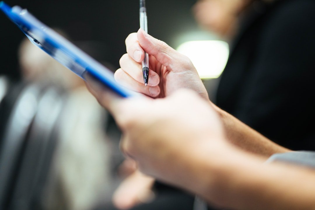 Mechanic reviewing an inspection checklist