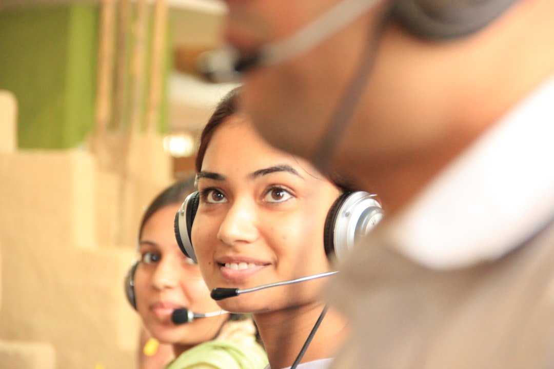 Customer service representative on a call