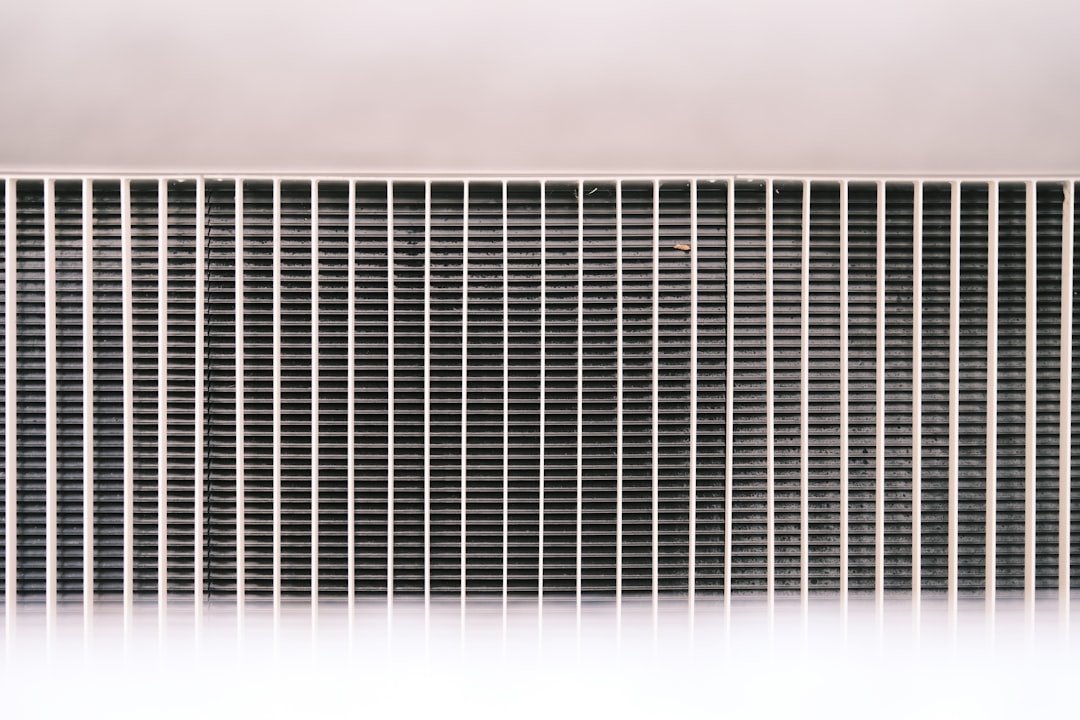 Closeup of a radiator's cooling fins