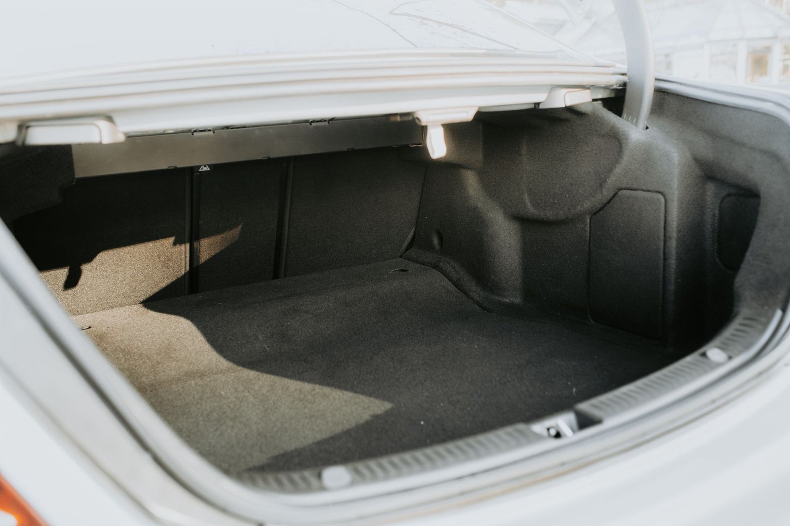 An open car trunk compartment