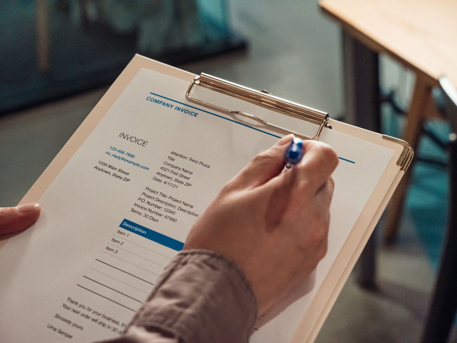 Reviewing an auto repair invoice