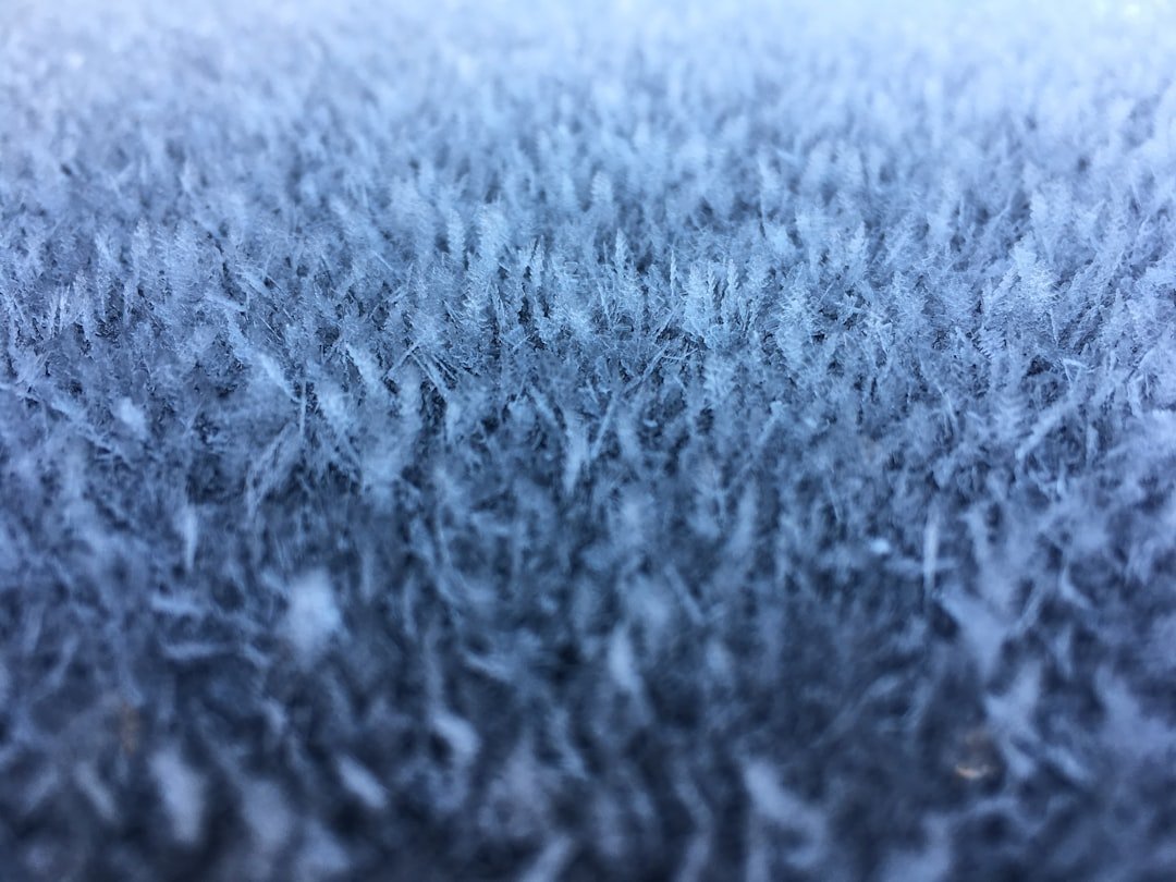 A frosted surface closeup