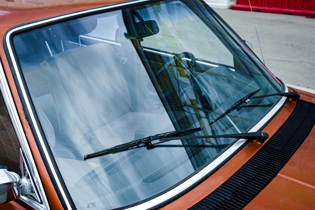 A close-up of a windshield wiper blade